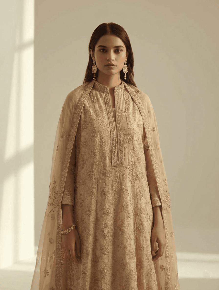 Silk Embroidered Kurtha thumbnail 2